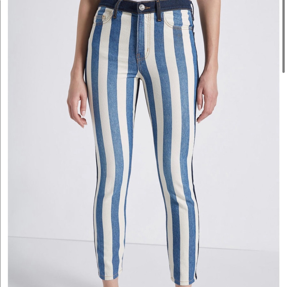 Current/Elliot High Waisted Bay Stripe Jeans